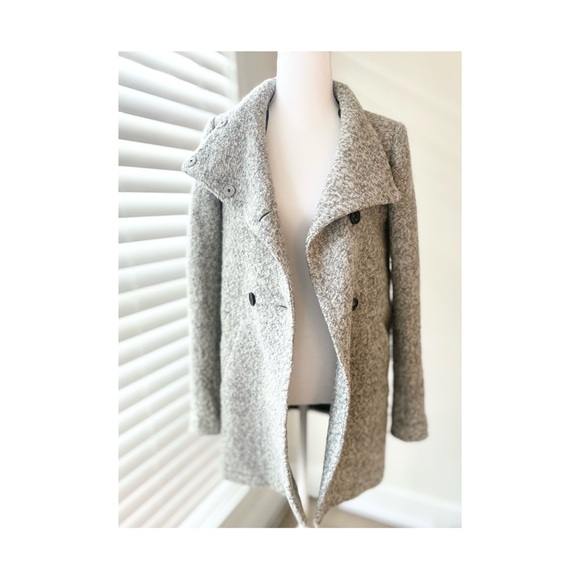 Only Women's Textured Gray Pea Coat - Picture 2 of 6